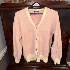 SHEIN Men’s Size XL Pink & White Cardigan